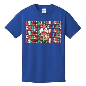 Groovy Emergency Room Nurse Christmas Gnome Er Nurse Cool Gift Kids T-Shirt