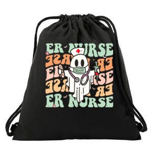 Groovy Emergency Room Nurse Funny Halloween Costume Er Nurse Drawstring Bag