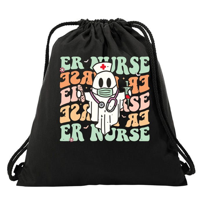 Groovy Emergency Room Nurse Funny Halloween Costume Er Nurse Drawstring Bag