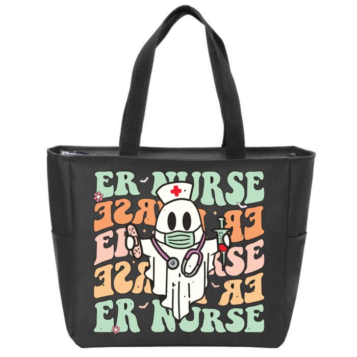 Groovy Emergency Room Nurse Funny Halloween Costume Er Nurse Zip Tote Bag