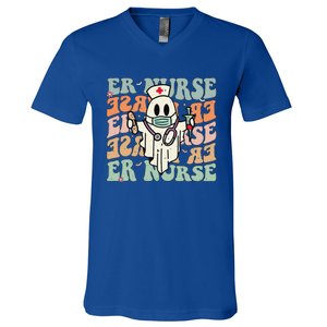 Groovy Emergency Room Nurse Funny Halloween Costume ER Nurse V-Neck T-Shirt