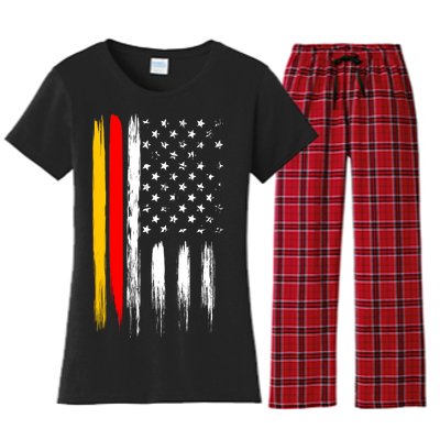 German American Oktoberfest Flag Women's Flannel Pajama Set