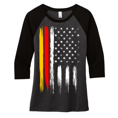 German American Oktoberfest Flag Women's Tri-Blend 3/4-Sleeve Raglan Shirt