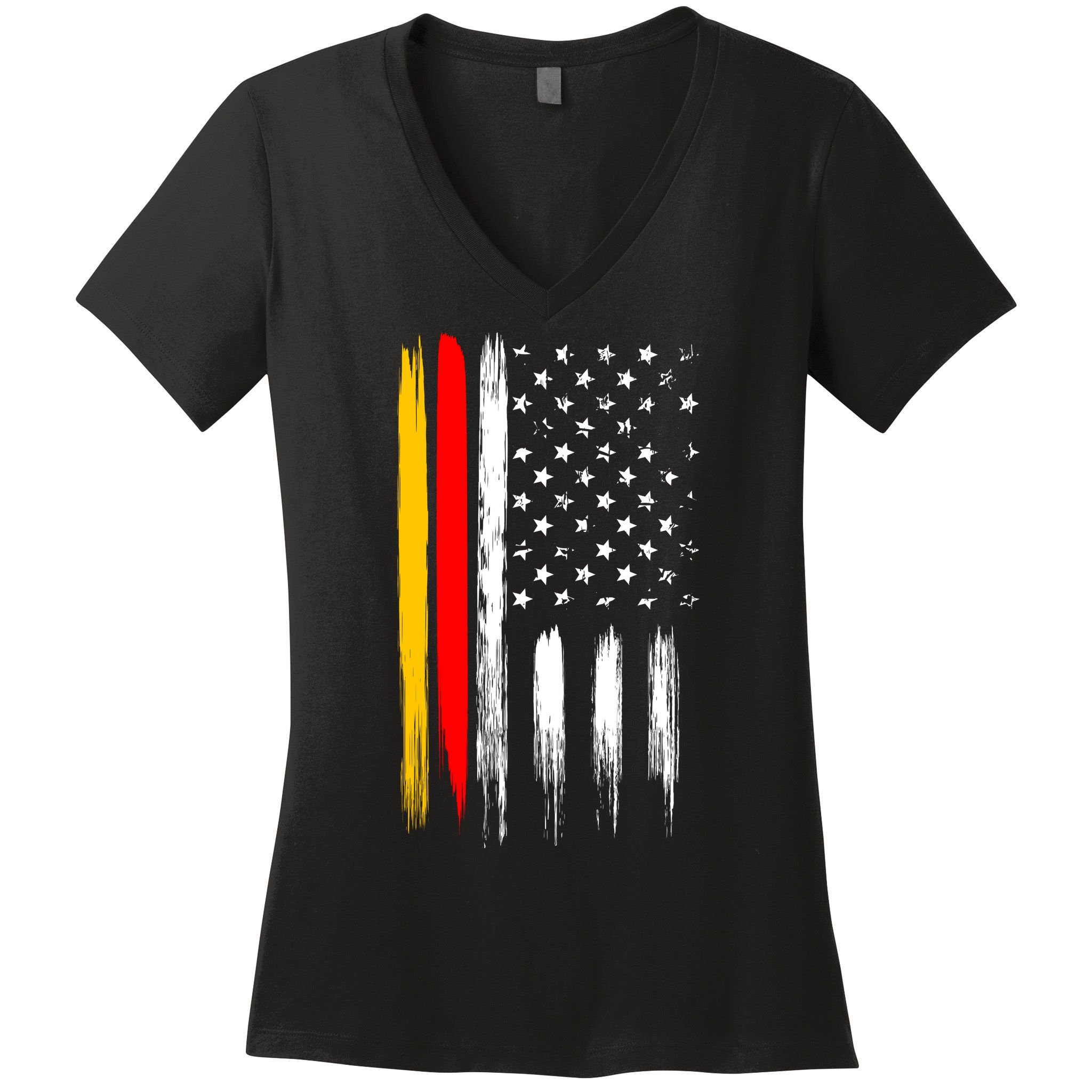 German American Oktoberfest Flag Women's V-Neck T-Shirt