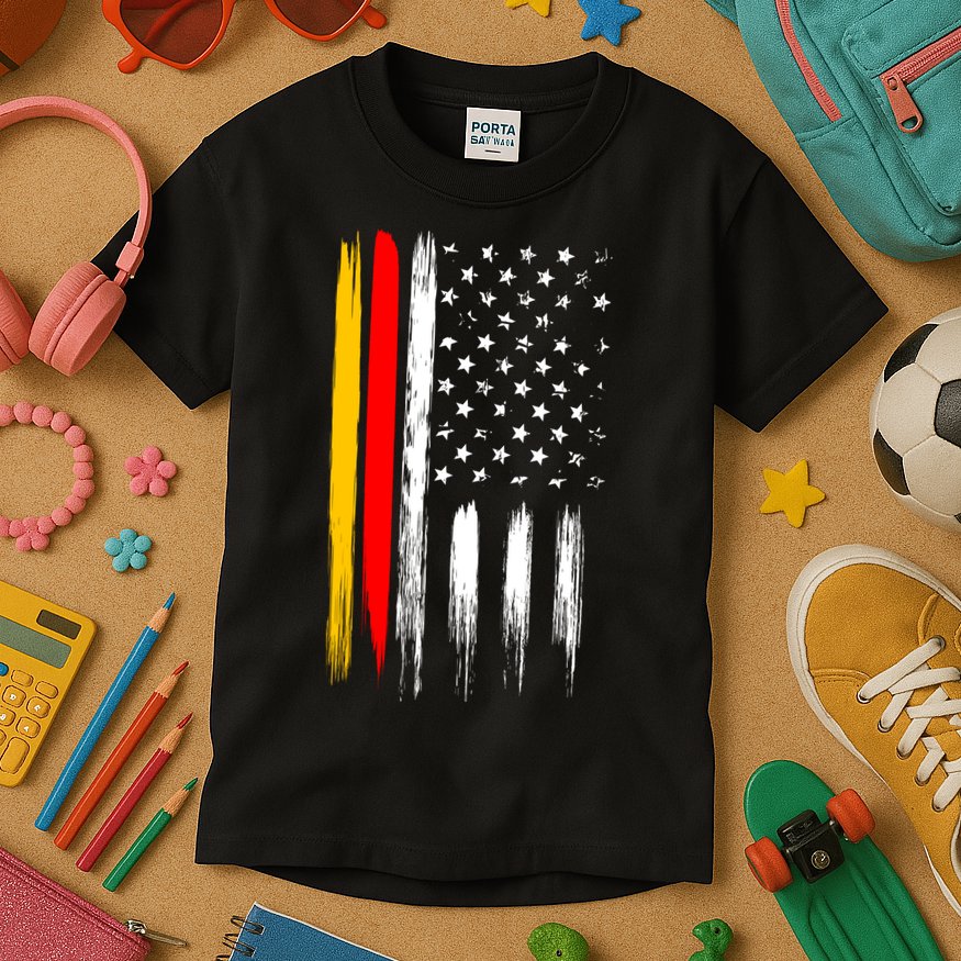 German American Oktoberfest Flag Kids T-Shirt