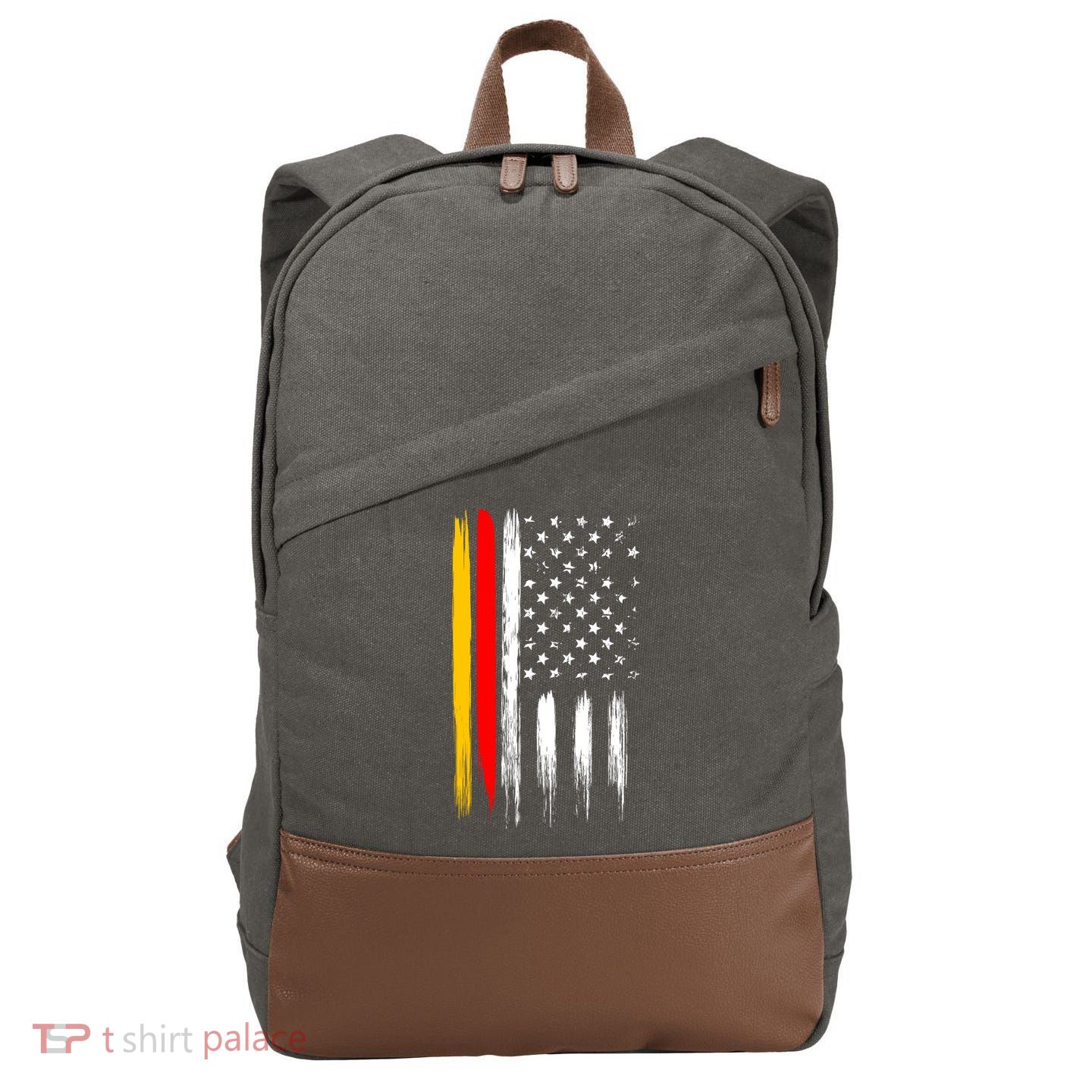 German American Oktoberfest Flag Cotton Canvas Backpack
