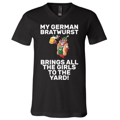 German Bratwurst Brings Girls To The Yard V-Neck T-Shirt