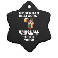 German Bratwurst Brings Girls To The Yard Ceramic Star Ornament