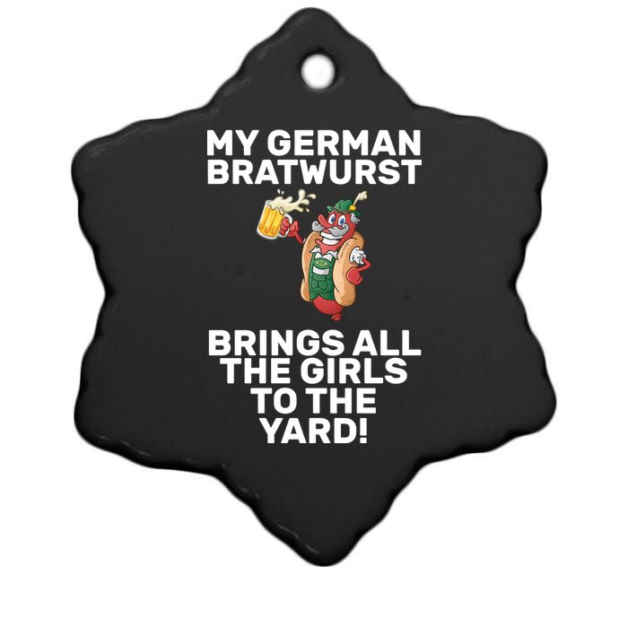 German Bratwurst Brings Girls To The Yard Ceramic Star Ornament