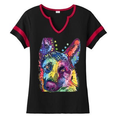 German Shepherd Dean Russo Ladies Halftime Notch Neck Tee