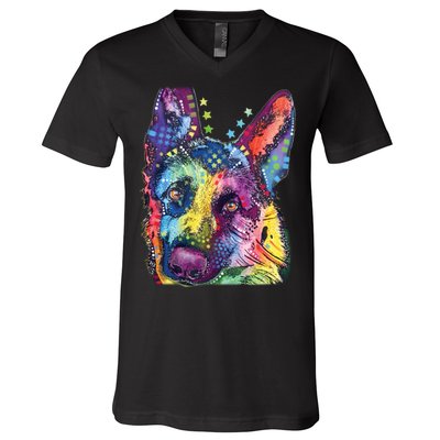 German Shepherd Dean Russo V-Neck T-Shirt