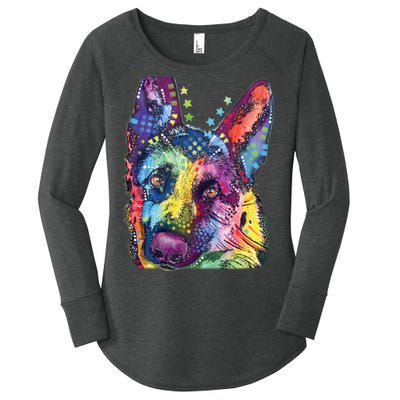 German Shepherd Dean Russo Women's Perfect Tri Tunic Long Sleeve Shirt