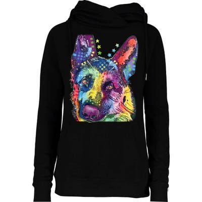 German Shepherd Dean Russo Womens Funnel Neck Pullover Hood