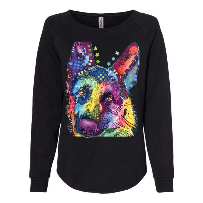 German Shepherd Dean Russo Womens California Wash Sweatshirt