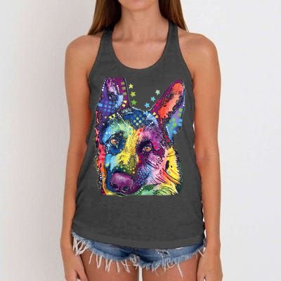 German Shepherd Dean Russo Women's Knotted Racerback Tank