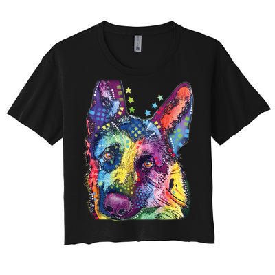 German Shepherd Dean Russo Women's Crop Top Tee