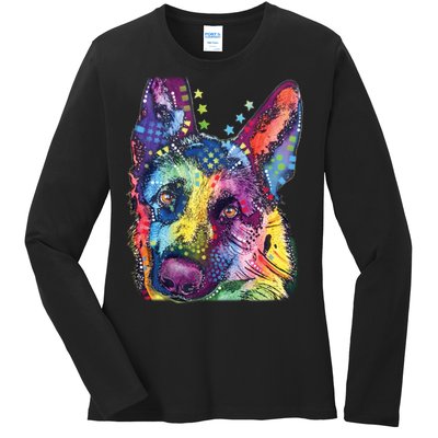 German Shepherd Dean Russo Ladies Long Sleeve Shirt