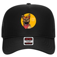German Shepherd Dog Autumn Leaves Crown Hello Fall Trucker Hat
