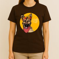 German Shepherd Dog Autumn Leaves Crown Hello Fall T-Shirt