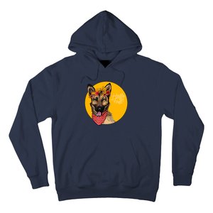 German Shepherd Dog Autumn Leaves Crown Hello Fall Hoodie