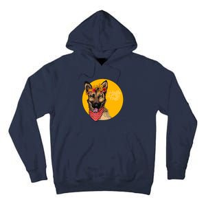 German Shepherd Dog Autumn Leaves Crown Hello Fall Tall Hoodie