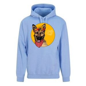 German Shepherd Dog Autumn Leaves Crown Hello Fall Unisex Surf Hoodie