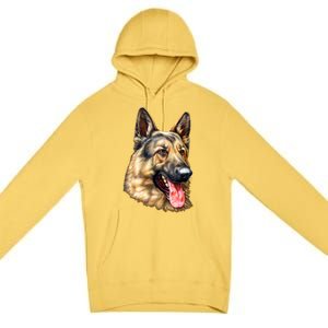 German Shepherd Face Premium Pullover Hoodie