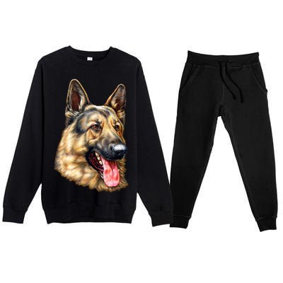 German Shepherd Face Premium Crewneck Sweatsuit Set