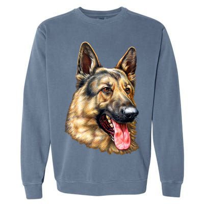 German Shepherd Face Garment-Dyed Sweatshirt