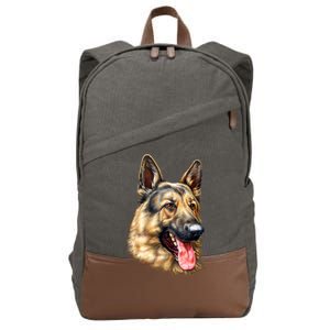 German Shepherd Face Cotton Canvas Backpack