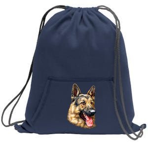 German Shepherd Face Sweatshirt Cinch Pack Bag