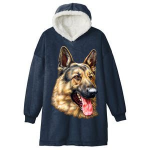 German Shepherd Face Hooded Wearable Blanket