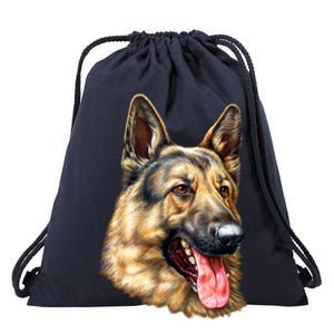 German Shepherd Face Drawstring Bag