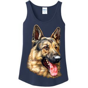 German Shepherd Face Ladies Essential Tank