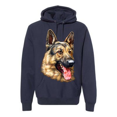 German Shepherd Face Premium Hoodie