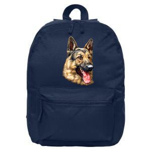 German Shepherd Face 16 in Basic Backpack