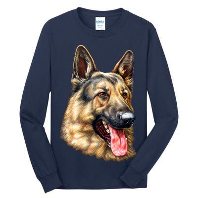 German Shepherd Face Tall Long Sleeve T-Shirt