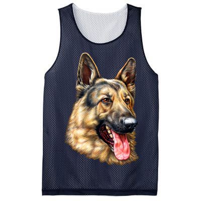 German Shepherd Face Mesh Reversible Basketball Jersey Tank