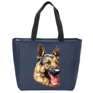 German Shepherd Face Zip Tote Bag