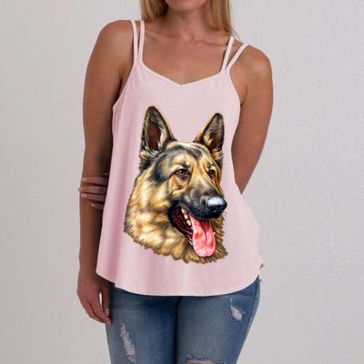 German Shepherd Face Women's Strappy Tank