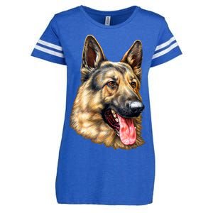 German Shepherd Face Enza Ladies Jersey Football T-Shirt