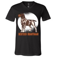 German Wirehaired Pointer Dog V-Neck T-Shirt