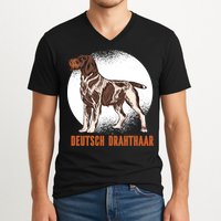 German Wirehaired Pointer Dog V-Neck T-Shirt