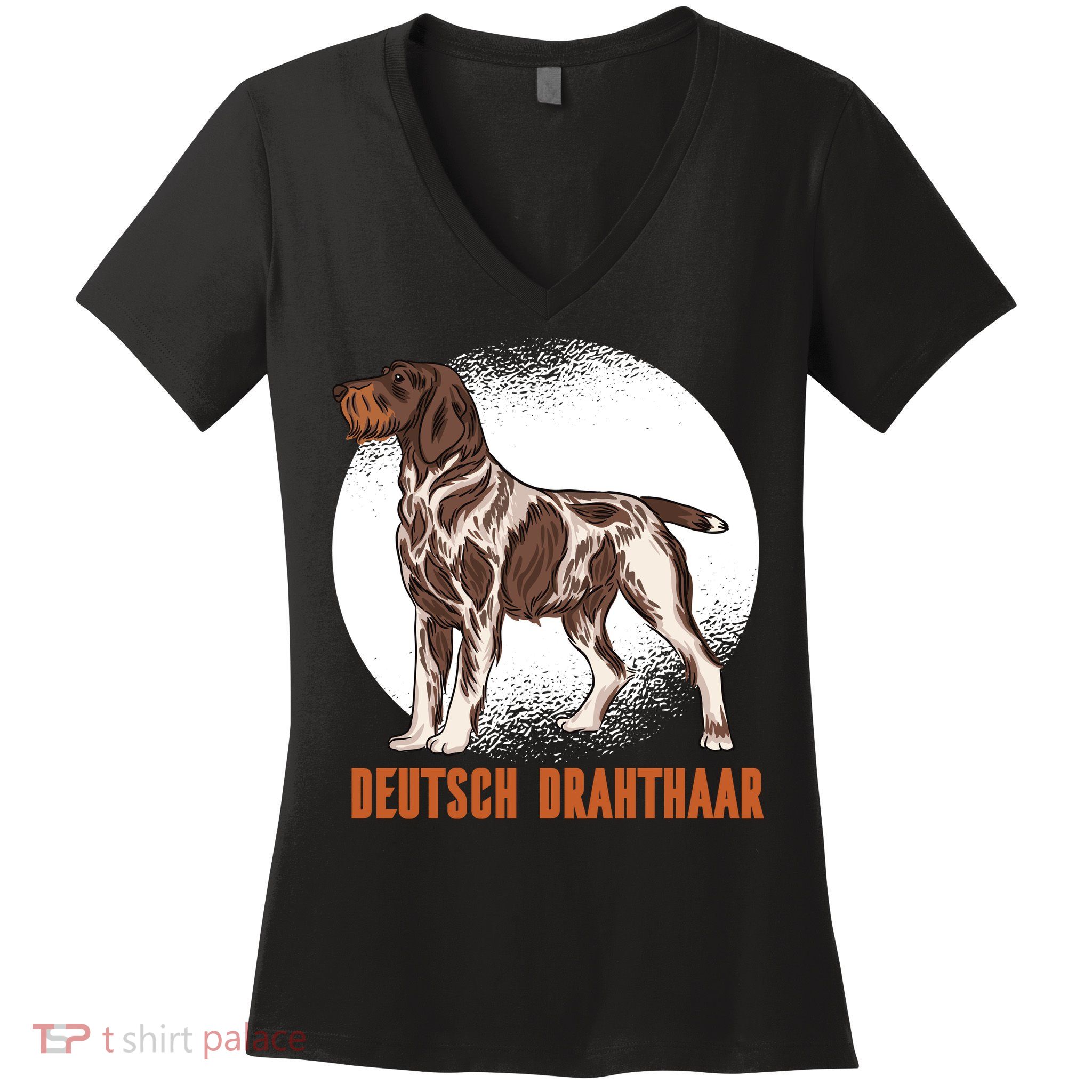 German Wirehaired Pointer Dog Women's V-Neck T-Shirt