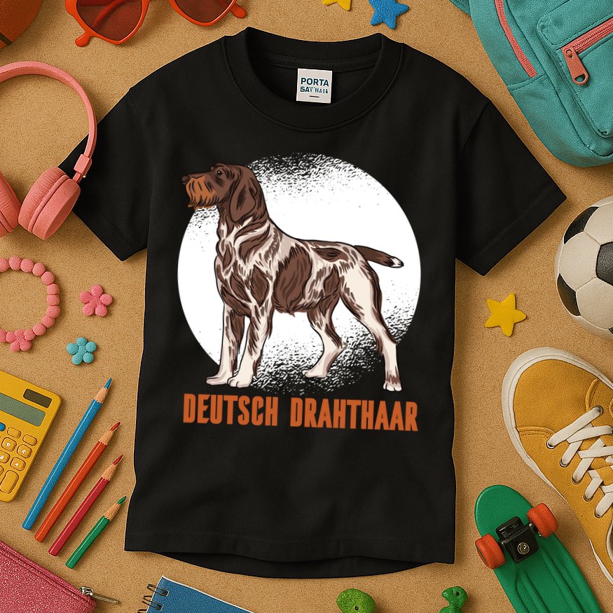 German Wirehaired Pointer Dog Kids T-Shirt