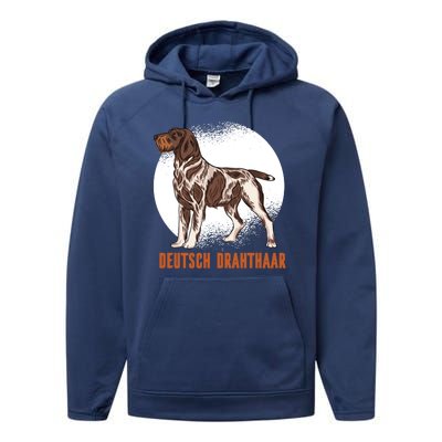 German Wirehaired Pointer Dog Performance Fleece Hoodie