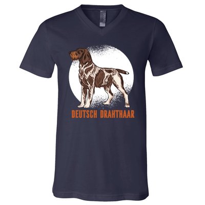 German Wirehaired Pointer Dog V-Neck T-Shirt