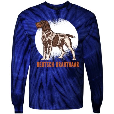 German Wirehaired Pointer Dog Tie-Dye Long Sleeve Shirt