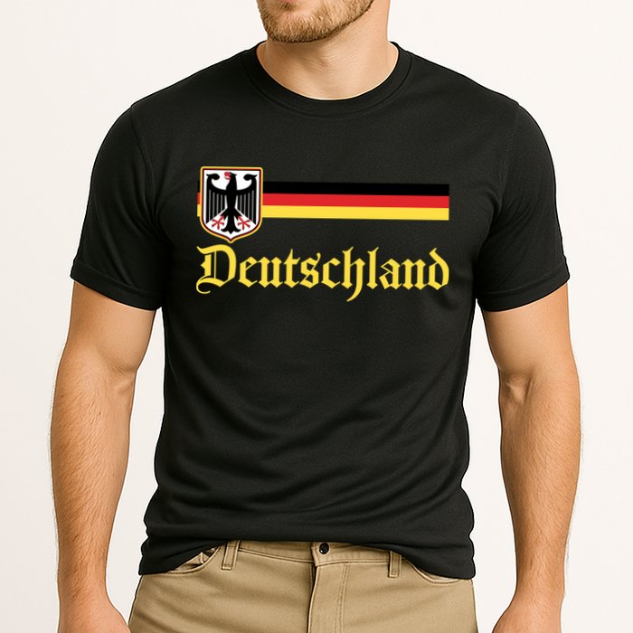 Germany Flag Stripe Logo Cooling Performance Crew T-Shirt