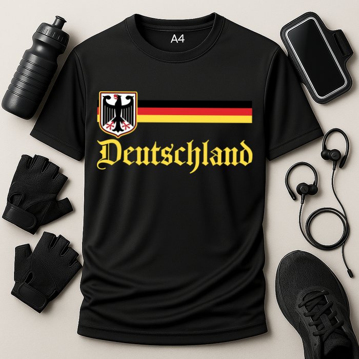 Germany Flag Stripe Logo Cooling Performance Crew T-Shirt